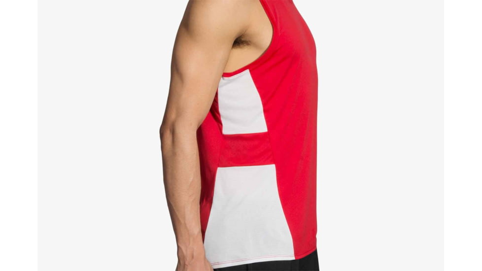 Brooks Stealth Men's Running Singlet, Blaze/White, Large 211140-Blaze/White-L