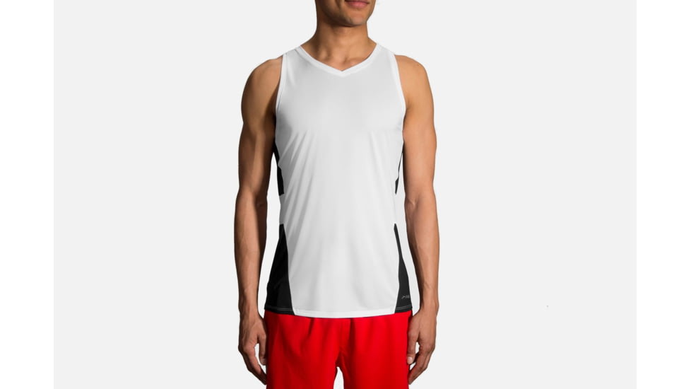 Brooks Stealth Men's Running Singlet, White/Black, 2XL 211140-White/Black-XXL