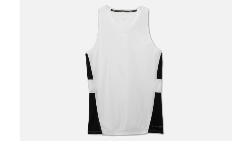 Brooks Stealth Men's Running Singlet, White/Black, 2XL 211140-White/Black-XXL