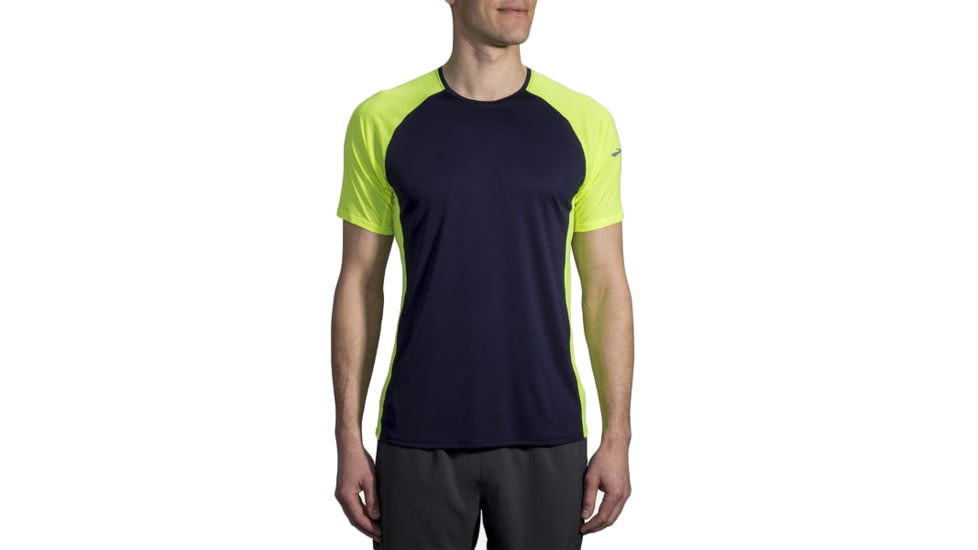 Brooks Stealth Short Sleeve - Mens, Navy/Nightlife, Medium, 211219410.030
