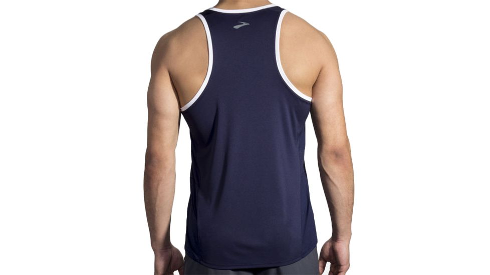 Brooks Stealth Singlet - Mens, Navy/White, Large, 211220447.035