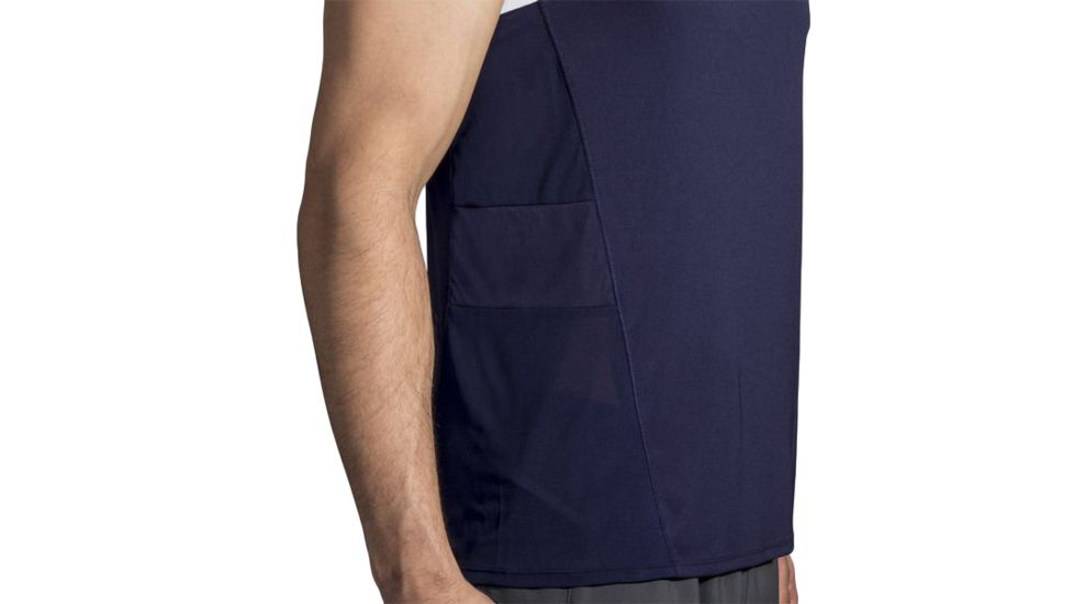 Brooks Stealth Singlet - Mens, Navy/White, Large, 211220447.035