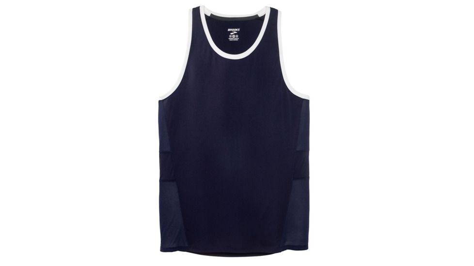 Brooks Stealth Singlet - Mens, Navy/White, Medium, 211220447.030
