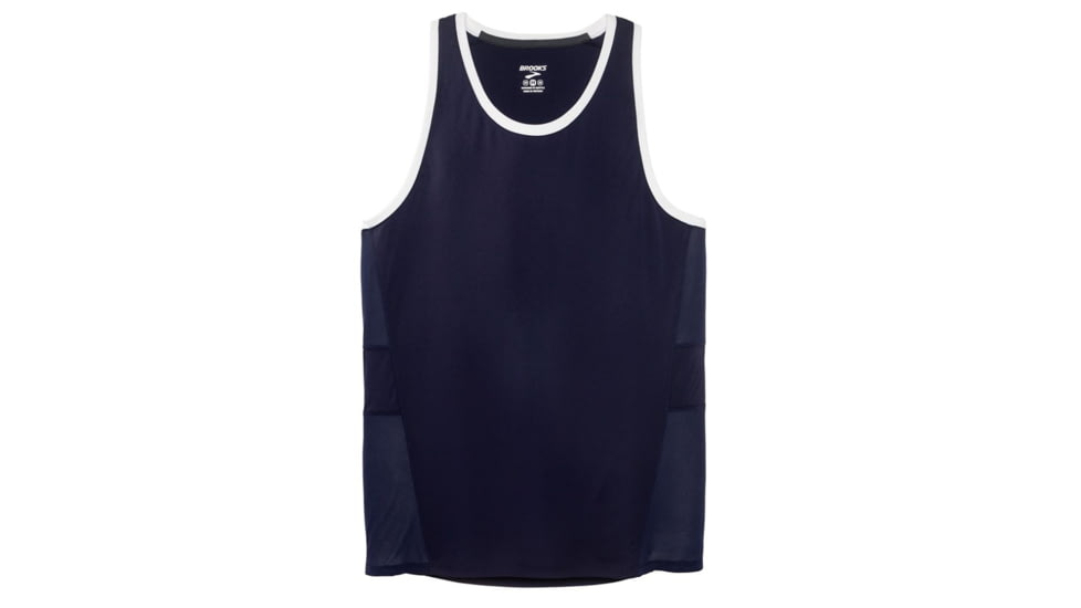 Brooks Stealth Singlet - Mens, Navy/White, Small, 211220447.025