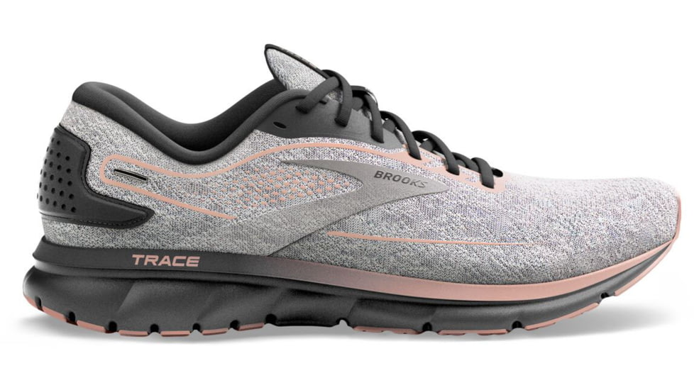 Brooks Trace 2 Running Shoes - Womens, Medium, Grey/Blackened Pearl/Peach, 12.0, 1203751B002.120