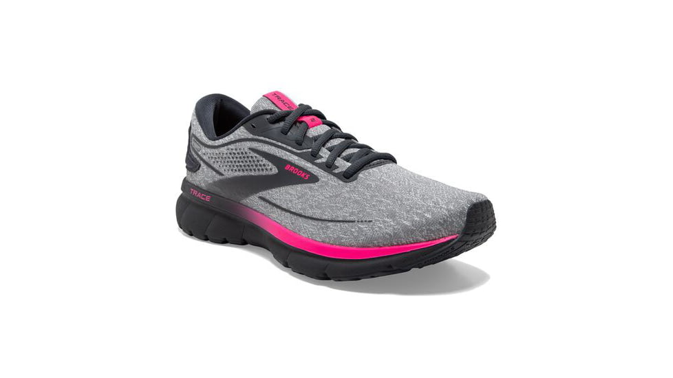 Brooks Trace 2 Running Shoes - Womens, Medium, Oyster/Ebony/Pink, 5.0, 1203751B038.050