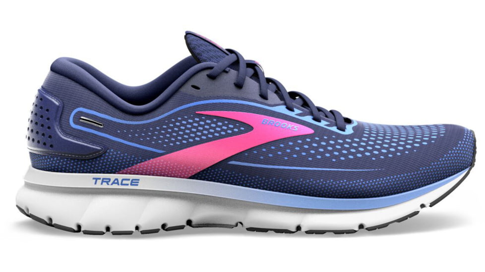 Brooks Trace 2 Running Shoes - Womens, Medium, Peacoat/Blue/Pink, 5.0, 1203751B460.050