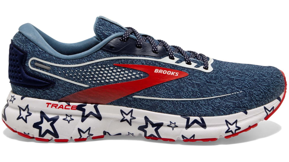 Brooks Trace 2 Running Shoes - Womens, Medium, White/Peacoat/Poppy, 12.0, 1203751B174.120