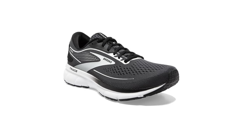 Brooks Trace 2 Running Shoes - Womens, Wide, Ebony/Black/White, 5.5, 1203751D016.055