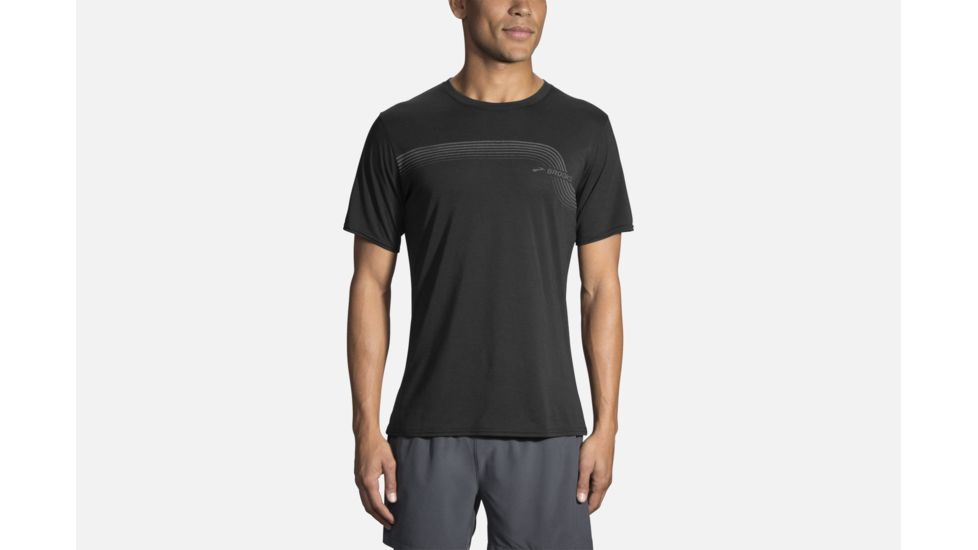 Brooks Track Men's Running T-Shirt, Black, Large 211089-Black-L