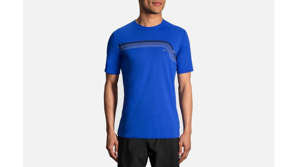 Brooks Track Men's Running T-Shirt, Heather Royal, 2XL 211089-Heather Royal-XXL