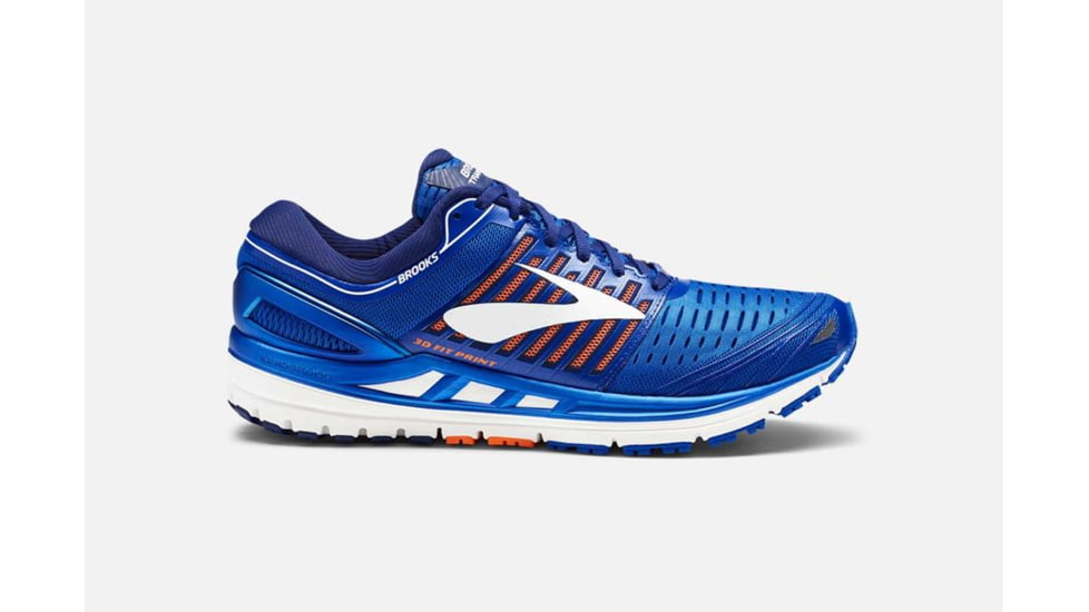 Brooks Transcend 5 Mens Road Running Shoes, Blue/Orange/White, 9 US, Medium, 1102761D463.090