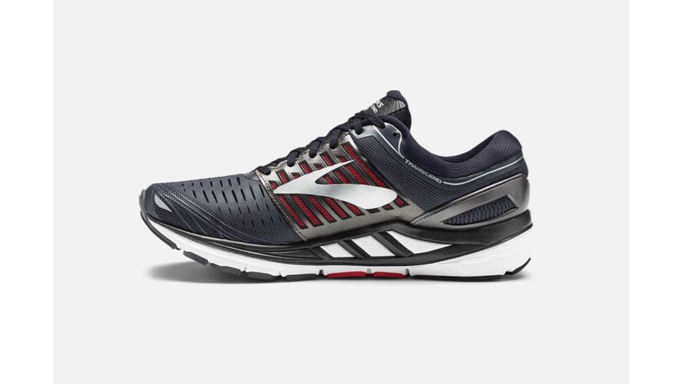 Brooks Transcend 5 Mens Road Running Shoes, Ebony/Black/Red, 11 US, Medium, 1102761D080.110