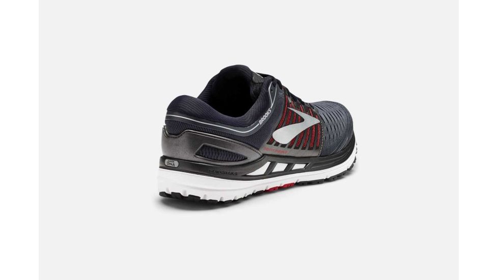 Brooks Transcend 5 Mens Road Running Shoes, Ebony/Black/Red, 11 US, Medium, 1102761D080.110