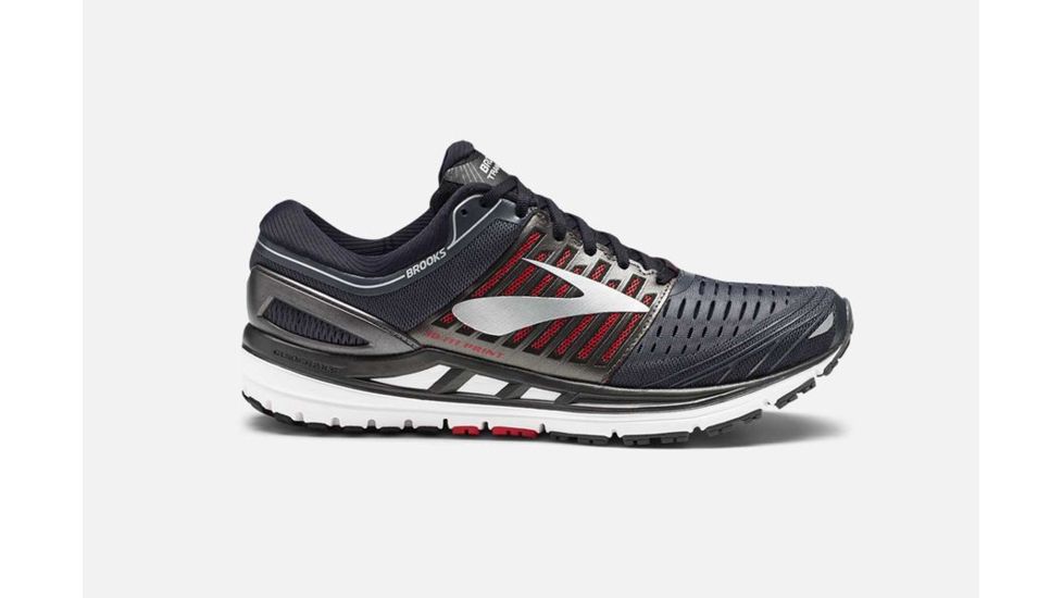 Brooks Transcend 5 Mens Road Running Shoes, Ebony/Black/Red, 11 US, Medium, 1102761D080.110
