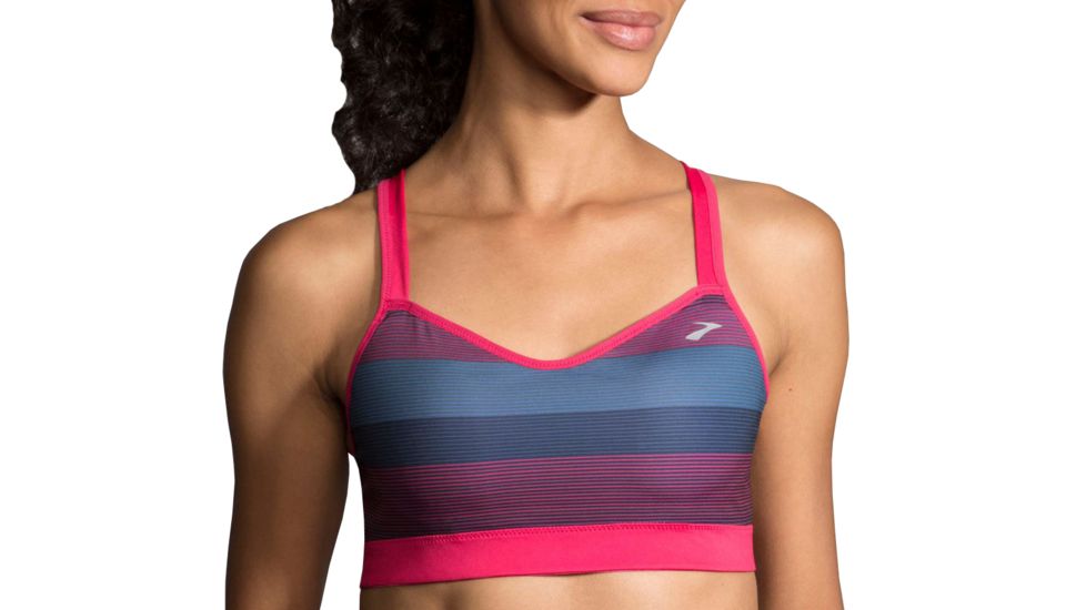 Brooks UpRise Crossback Sports Bra, Market Haze/Dahlia, Extra Large, 300614625.020