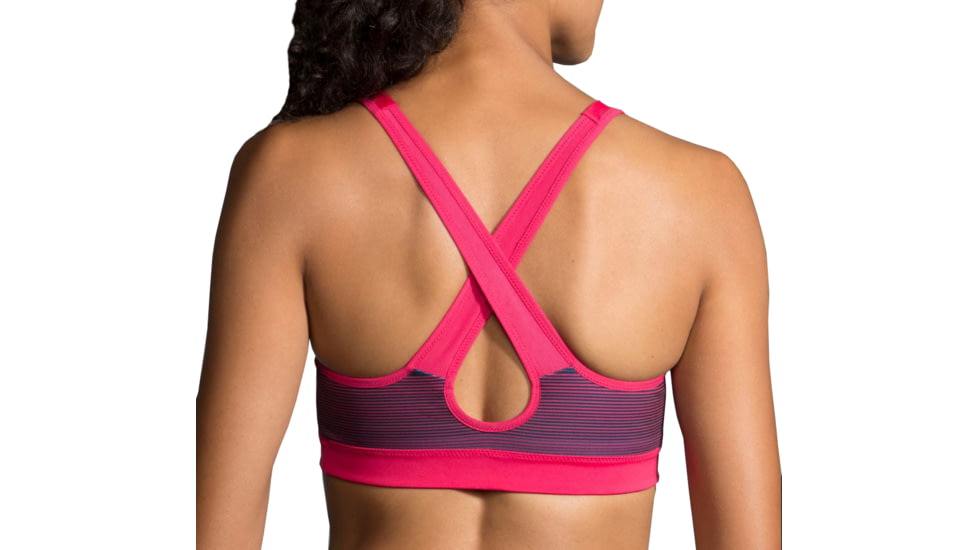 Brooks UpRise Crossback Sports Bra, Market Haze/Dahlia, Extra Large, 300614625.020