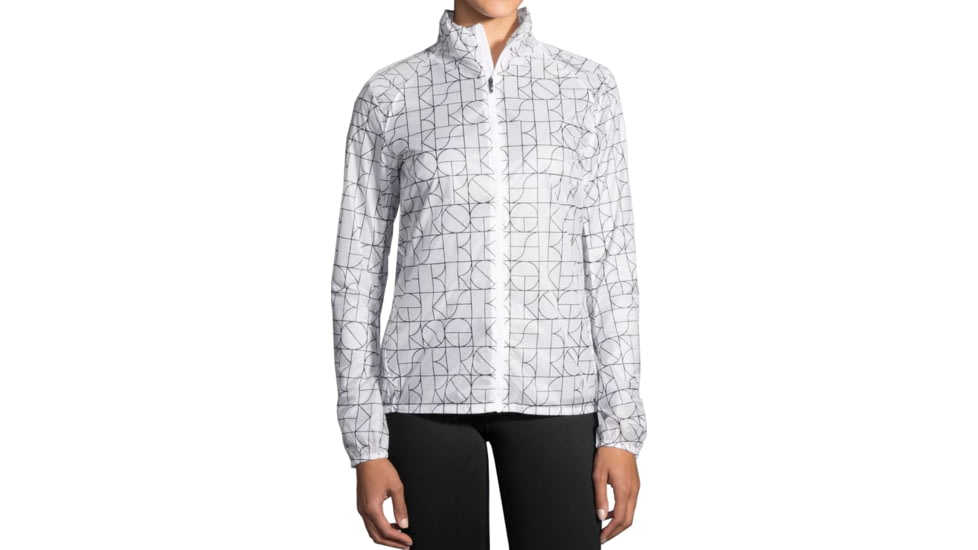 Brooks Women's LSD Runnig Jacket, White Brooks Block, Small, 221135111.025