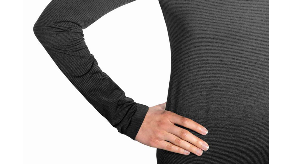 Brooks Women's Streaker Long Sleeve Running Shirt, Black/Oxford, Large, 221142036.035