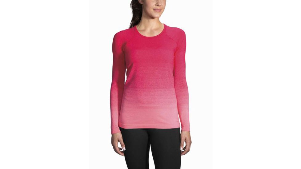 Brooks Women's Streaker Long Sleeve Running Shirt, Dahlia/Salmon, Large, 221142679.035