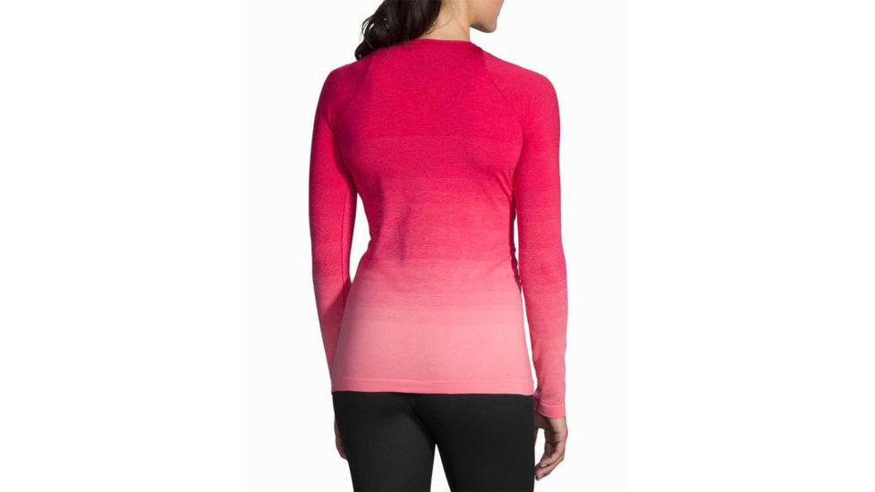Brooks Women's Streaker Long Sleeve Running Shirt, Dahlia/Salmon, Large, 221142679.035
