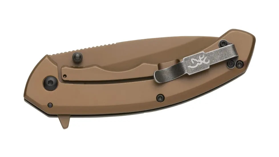 Browning Auric Folding Knife, 3.375in, D2 High Carbon Steel, Drop Point, G10 Handle, N, 3220483