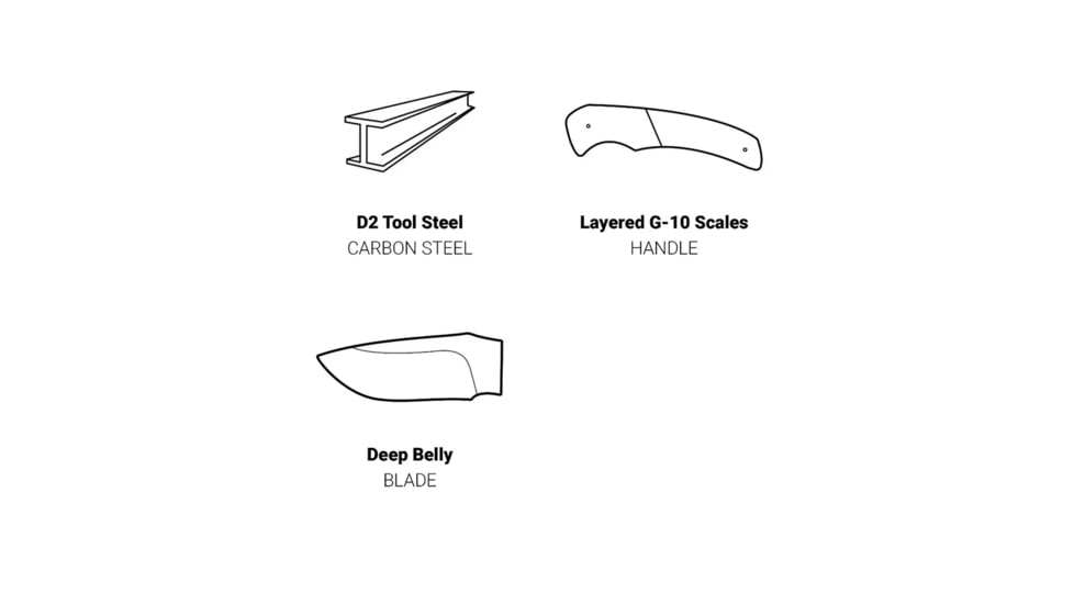 Browning Back Country Small Fixed Blade Knife, 2.75in, Deep Belly Skinner, Composite Handle, Blaze, 3220499