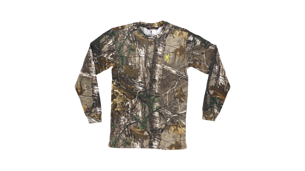 Browning Bg Men's Long Sleeve T-shirt Hc Basics Small Realtree Xtra