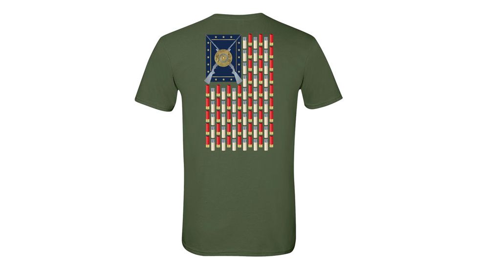 Browning Bg Men's T-shirt Shotgun Shell Flag X-large Military Green