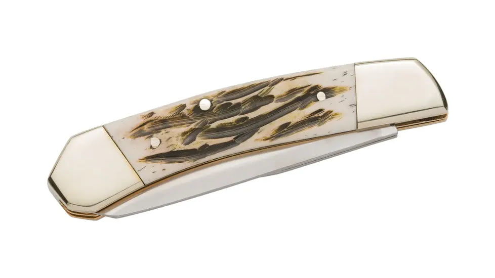 Browning Bone Bluff Folding Knife, 2.625in, Swedish Sandvik 12C27, Clip Point, Bone Handle, N, 3220477