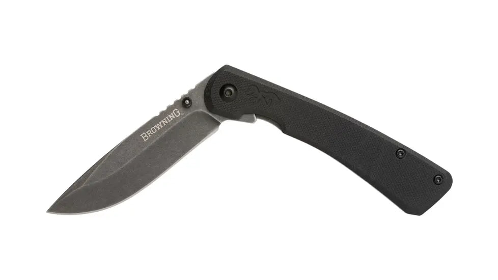 Browning Branded Rock Field Assisted Opening Folding Knife, 3in, 7Cr17Mov, Wharncliffe, G10 Handle, N, 3220514