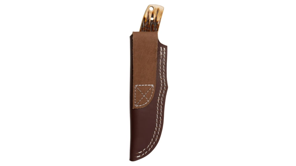 Browning Buckmark Hunter Fixed Blade Knife, 3in, 8Cr13MoV, Drop Point, Bone Handle, Leather, 3220509