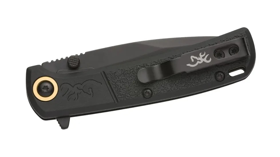 Browning Buckmark Slim Folding Knife - Box, 2.75in, D2 High Carbon Steel, Drop Point, Black Polymer Handle, N, 3220541B