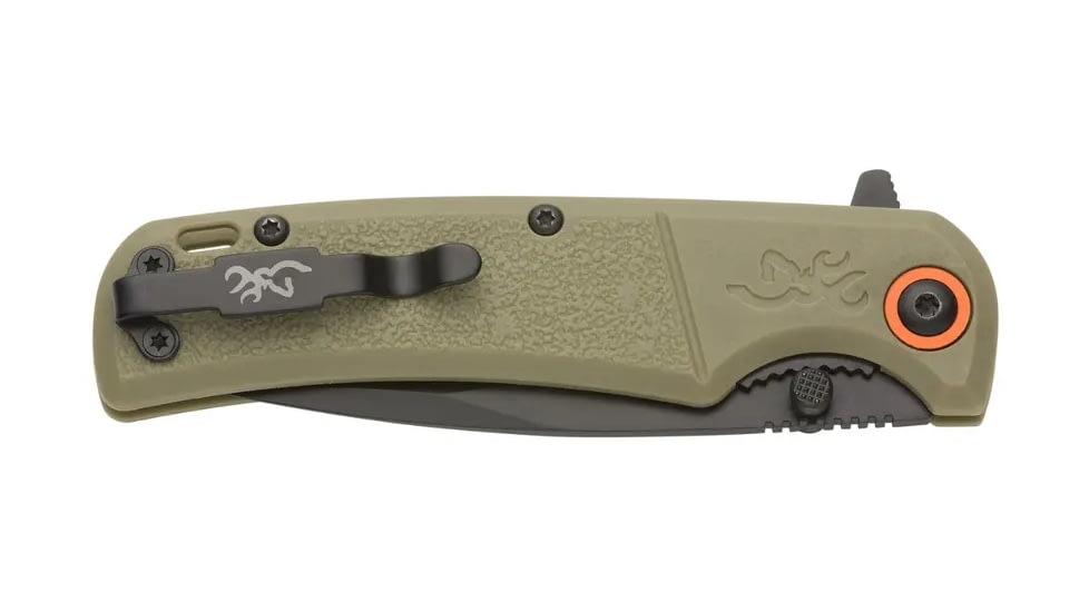 Browning Buckmark Slim Folding Knife - Box, 2.75in, D2 High Carbon Steel, Drop Point, Sage Polymer Handle, N, 3220543B
