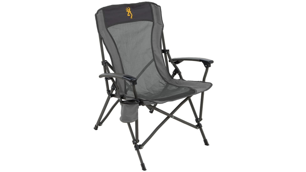 Browning Camping Fireside Chair w/Gold Buckmark, Charcoal/Gray, 8517158