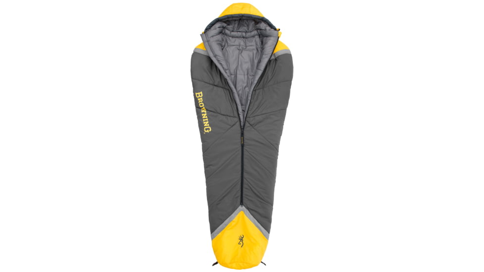 Browning Camping Refuge +15 Sleeping Bag, Charcoal/Gold, 4820036