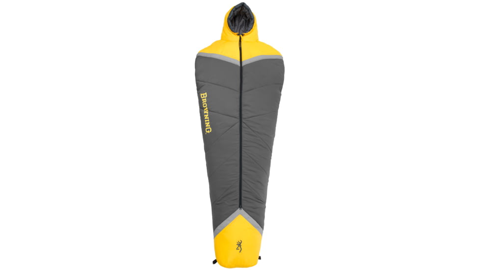 Browning Camping Refuge +15 Sleeping Bag, Charcoal/Gold, 4820036