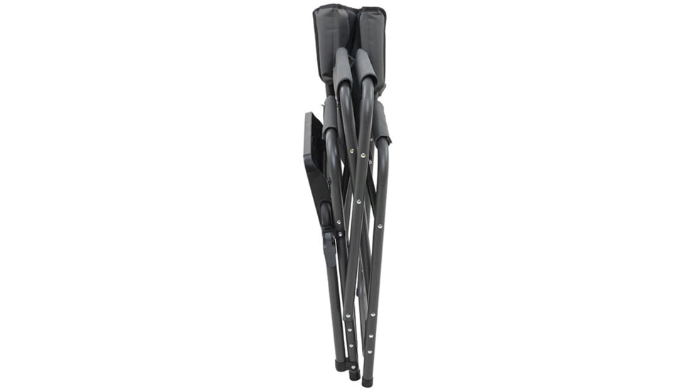 Browning Camping Rimfire Folding Chair w/Multi-Position Side Table, Charcoal/Gray, 8532558