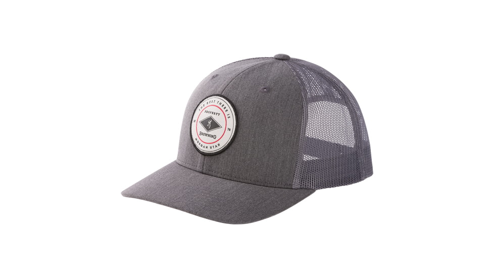 Browning Cap Mogul Circle Patch Snapback, Gray, 308764891
