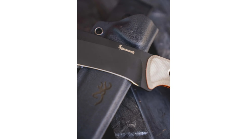 Browning Desolation Fixed Blade Knife, 6in, 440-C, Drop Point, G10 Handle, Black, 3220517B