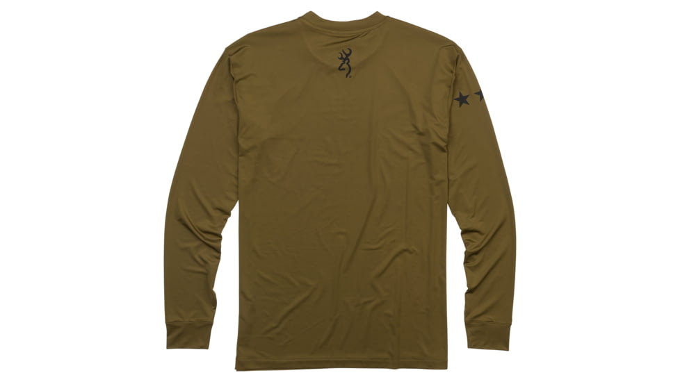 Browning Graphic Long Sleeve Sun Shirt - Mens, Military Green, Large, 3011796403