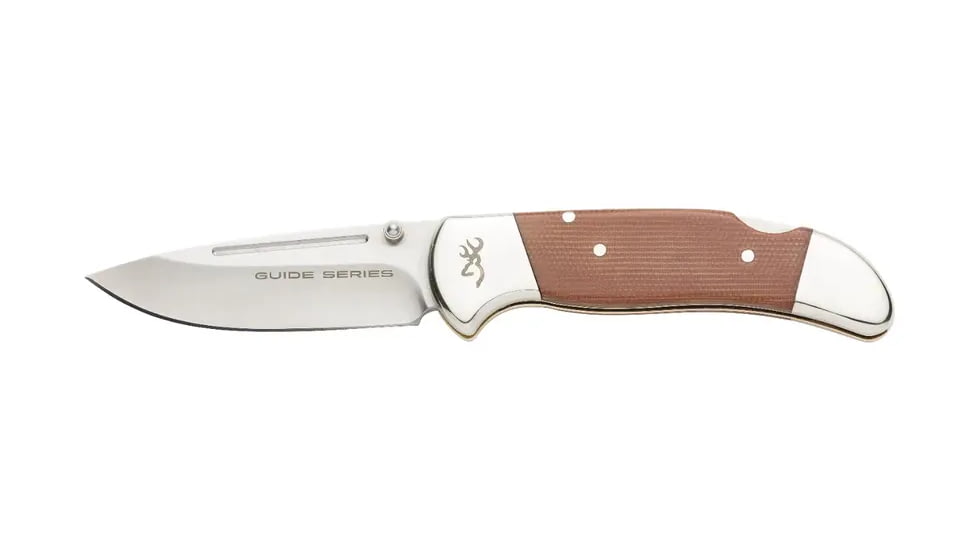 Browning Guide Series Folding Knife, 3.375in, Sandvik 14C28N, Drop Point, G10 Handle, N, 3220453
