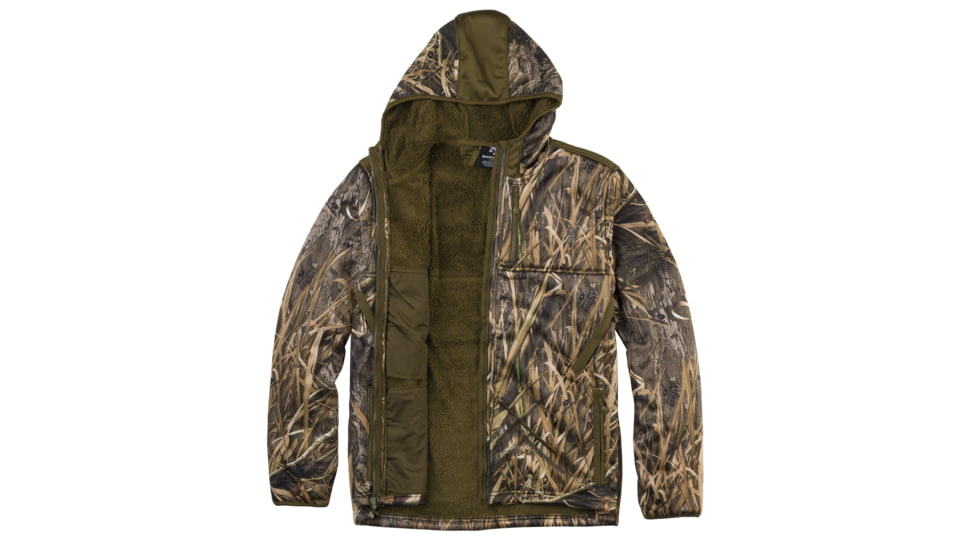 Browning High Pile Hooded Jacket - Mens, Mossy Oak Shadow Grass Habitat, XL, 3045465904