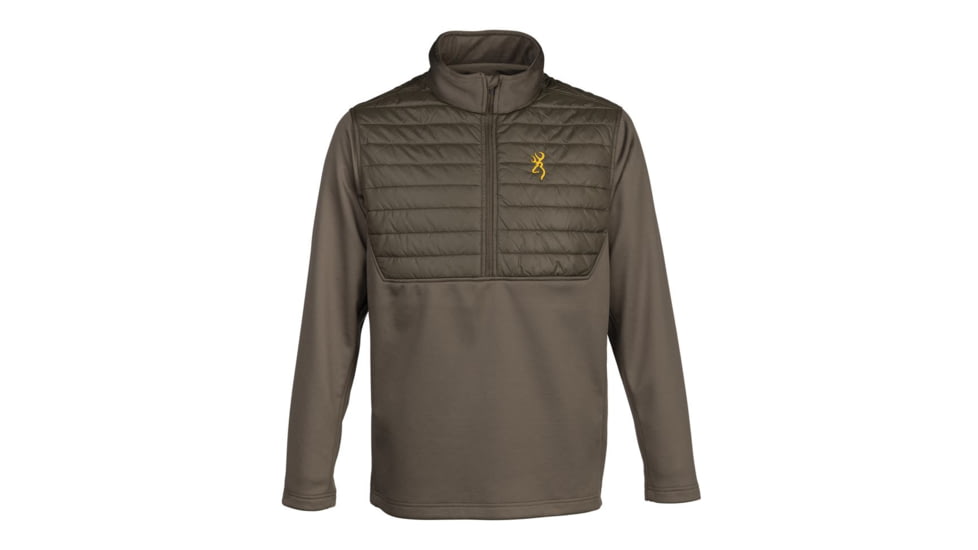 Browning Hybrid 1/4 Zip Baselayer Shirt - Mens, Extra Large, Major Brown, 3010969804