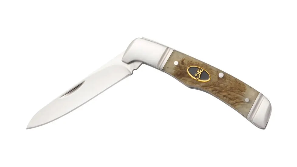 Browning Joint Venture 1 Blade Folding Knife, 2.875in, 8Cr13MoV, Drop Point, Bone Handle, N, 3220011