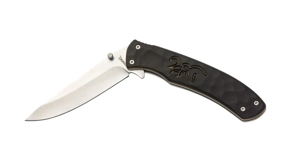 Browning Medium Primal Linerlock Folding Knife, 3.5in, 8Cr13MoV, Drop Point, Polymer/Rubber Handle, N, 3220429B
