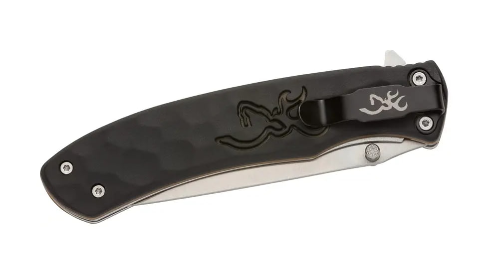 Browning Medium Primal Linerlock Folding Knife, 3.5in, 8Cr13MoV, Drop Point, Polymer/Rubber Handle, N, 3220429B