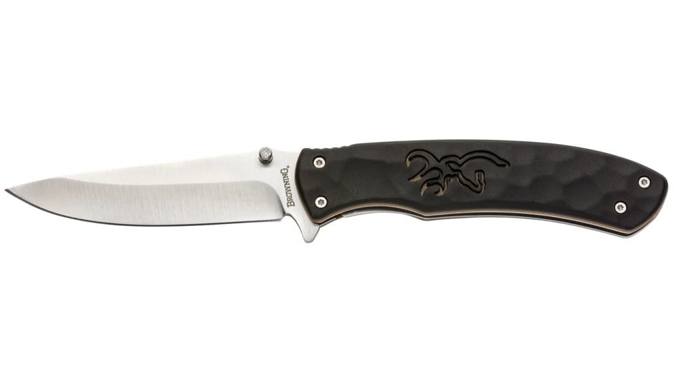 Browning Medium Primal Linerlock Folding Knife, 3.5in, 8Cr13MoV, Drop Point, Polymer/Rubber Handle, N, 3220429B