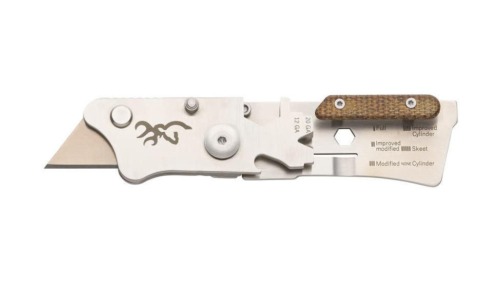 Browning Mini Range Folding Tool Knife, 1in, 420 Stainless Steel, Utility Blade, Steel Handle, N, 3220480