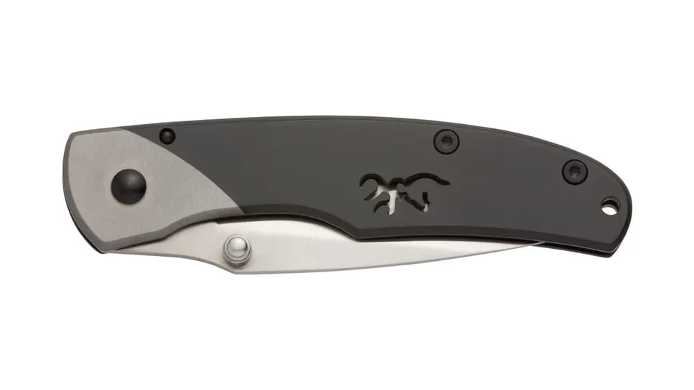 Browning Mountain Ti 2 Medium Folding Knife, 2.75in, 7Cr17Mov, Drop Point, Machined 420JI Stainless Steel Handle, N, 3220321